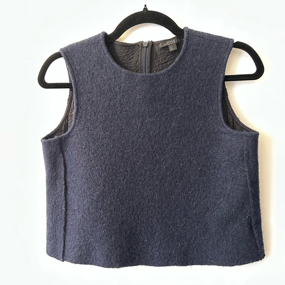 COS Indigo Wool Sleeveless Cropped Top - Picture 8 of 9
